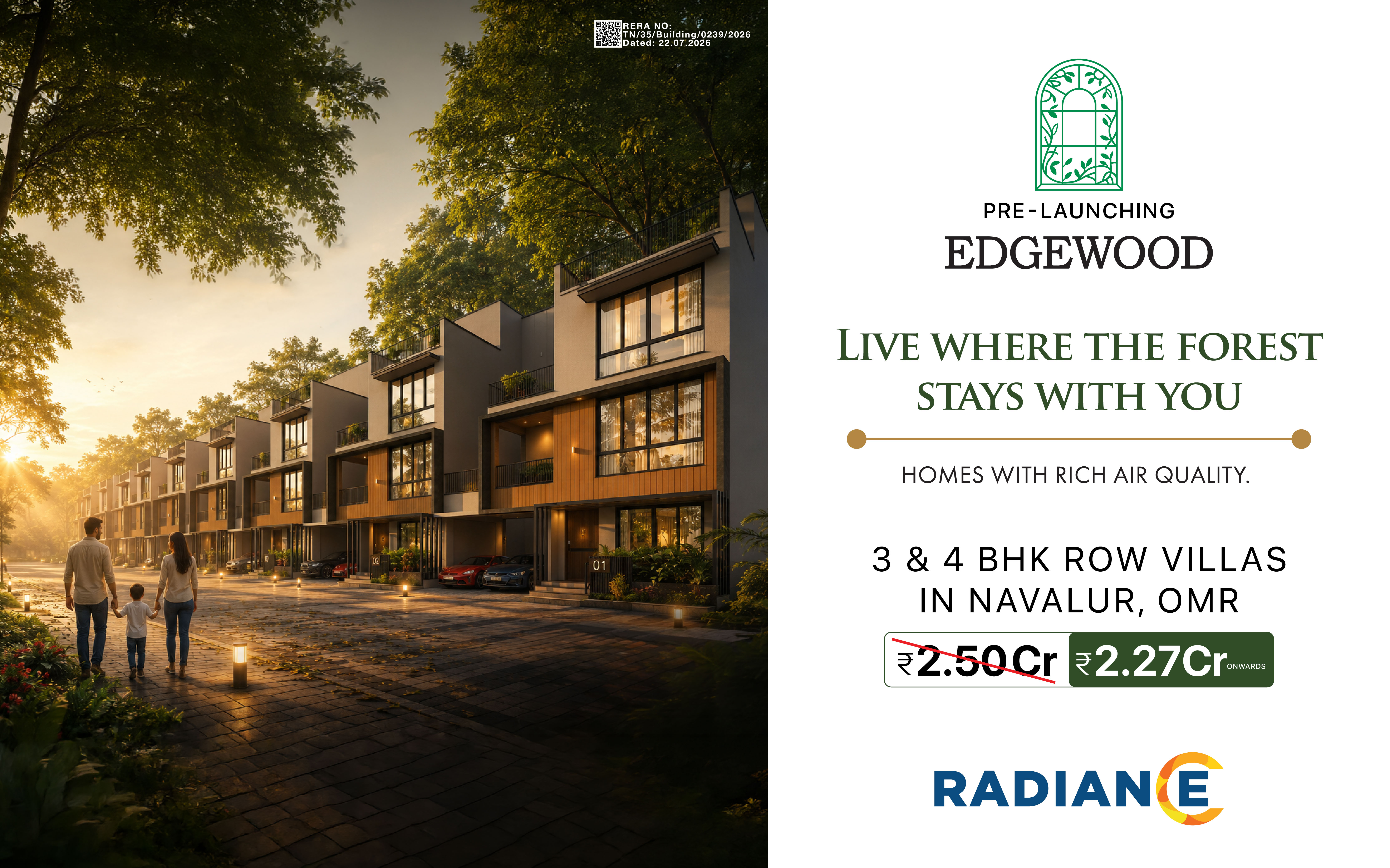 Premium 3 & 4 BHK Flats, Row Villa in Navalur, Chennai - Radiance Edgewood