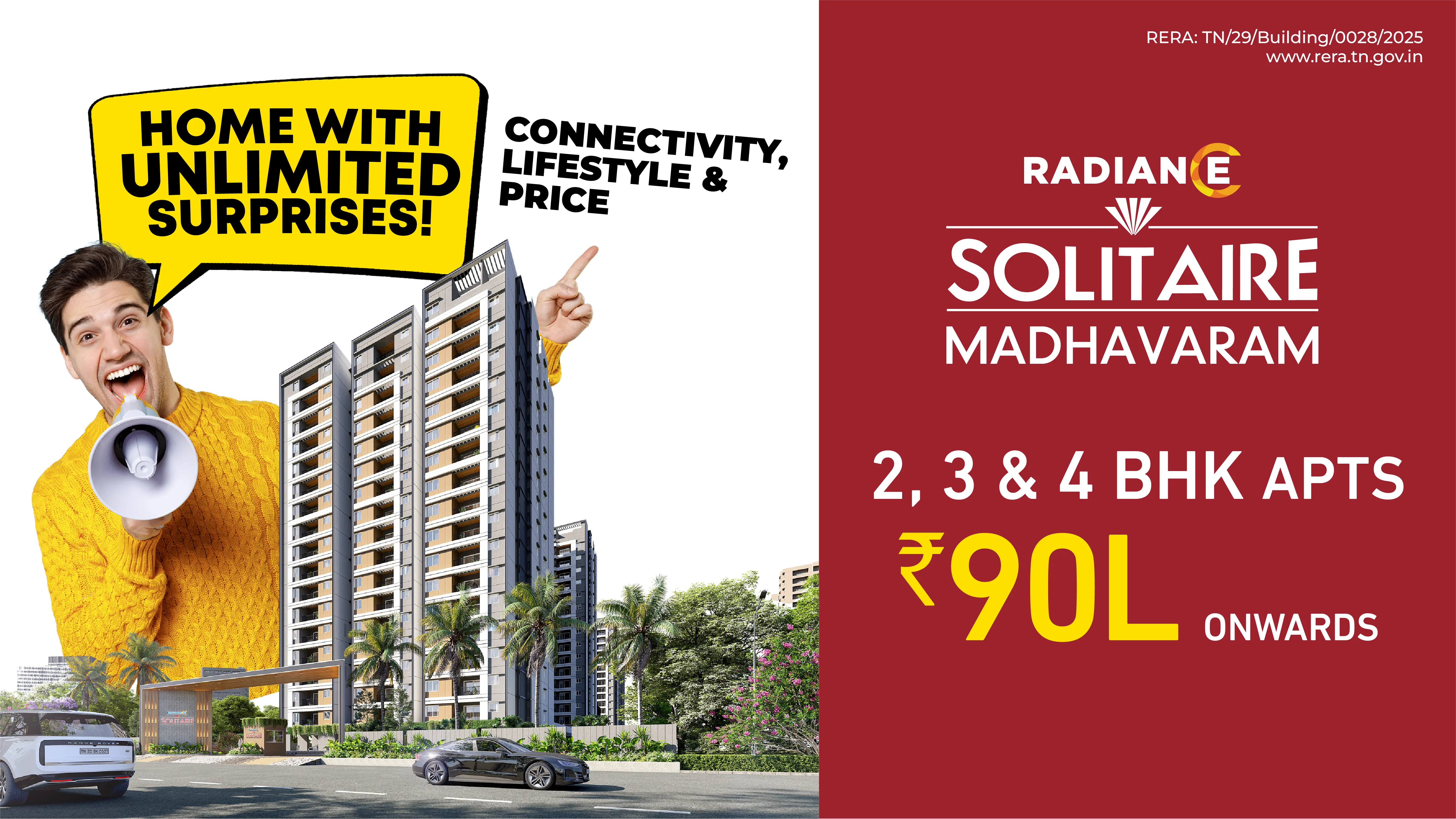 Premium 2, 3 & 4 BHK Flats, Apartments for Sale in Madhavaram, Chennai - Radiance Solitaire